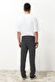 Antrasit Pileli Klasik Baggy Fit Kumaş Pantolon TMNSS24PL00024 - 7