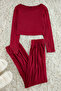 Bordo Viskon Örme Pijama Takımı TWOAW21AU0034 - 2