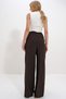Women's Bitter Brown Double Pocket Striped Palazzo Pants Alc-X12662 - 5