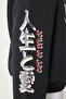 Women's Black Printed Hooded Knitted Sweatshirt Vn00013 - 6