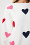 Women's Ecru Heart Textured Knitted Sweatshirt Nj00162 - 4