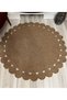 wicker jute rug hand knotted carpet rug washable double sided round - 2
