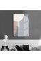 Hari̇kabi̇rev | Red-White-Grey Abstract Model 1 | Framed Tempered Glass Table Single Vertical