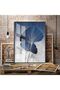Hari̇kabi̇rev | Dark Blue-Silver Eternity Flower Combination Right | Framed Tempered Glass Table Single Vertical