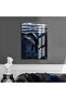 Hari̇kabi̇rev | Blue-Grey-Black Dolphin Detailed Model 2 | Framed Tempered Glass Table Single Vertical