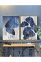| Navy Blue-Silver Combination Infinity Flowers | Framed Tempered Glass Table 2 Vertical - 2