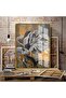 Hari̇kabi̇rev | Gold-Grey Stylish Loved Flower Table 09 | Framed Tempered Glass Table Single Vertical