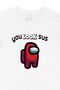 You Look Shut Up Among Us White T-Shirt with Pocket Logo Design - 2