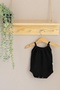 Şile Cloth Baby Black Strapped Gathered Collar Muslin Body