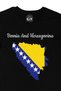 Black T-Shirt with Bosnia and Herzegovina Map and Flag - 2
