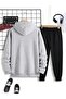 Los Angeles California Printed Top and Bottom Tracksuit Set Oversize Hooded - 2