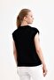 Women's Embroidered V-Neck Black Sweater - 8