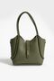 Women's Khaki Zippered Two-Piece Crisscross Straps Hand Shoulder Bag - 5