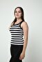 Black and White Striped Halter Collar Women's Tank Top - Daily Use, Comfortable and Stylish - 5