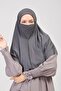 Practical Scarf with Veil-no Veil Ready Turban Souffle Smoked - 5