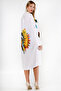 White Shirt Collar Long Sleeve Patterned Button Pocket Tassel Embroidered Wide Cut Woven Dress - 5