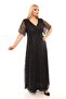 Women's Black Sequined Evening Dress - 4