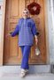 Women's Hijab Clothing Tunic Suit with Hood and Front Half Zipper Stripes 2 Thread Pantalon - 9