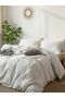 White Striped Children's and Teenagers' Single Cotton Elastic Duvet Cover Set - 3