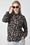 Modern Stylish Gold Framed White Edged Women's Large Square Sunglasses - 4