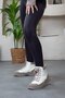 Women's Thick Sole Casual Shoes with Laces and Zipper - 4