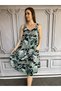Women's Adjustable Strap Cotton Viscose Camouflage Dress