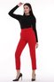 Cedy Women's High Waist, Pleated Ankle-Length Woven Trousers, C3008 Red - 3