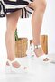 Thick Heeled Platform Sole Single Strip Skin Material White Women's Sandals Summer - 3