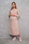 Pregnant and Maternity Long Sleeve Hair Mesh Print Dress