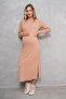 Pregnant and Maternity Long Sleeve Hair Mesh Print Dress - 7