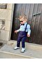 Navy Blue Salopet Bow Tie Baby Blue Shirt - 3