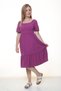 Women's Purple Sleeves Elastic Madonna Collar Short Dress 12a-6078 - 3