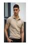 100% Knitwear Black Classic Casual Regular Fit Draped Knitted Polo Neck T-Shirt - 2