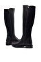 Venus Genuine Leather Stretch Elastic Easy-To-Wear Full Fit Zippered 20711 Black Women's Boots - 4