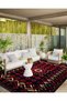 Black Red Ethnic Motif Detailed Antique Design Series Modern Decorative Carpet Ancient178 - 3