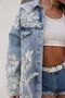 Women's Embroidered Sequin Detailed (No Disappearance) Patterned Colorful Denim Jacket Make Difference New Collection - 2