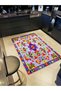 Green Blue Red Leaf and Flower Detailed Antique Design Series Modern Decorative Carpet Antik177