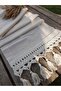 Hand Knitted Marome Linen Fabric Runner 35x150 (Color CREAM) - 3