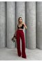 Burgundy Velcro Palazzo Pants - 5