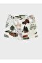 Boy's Cotton Ecru Bus Caravan Camping Nature Themed Athlete Boxer Set - 2