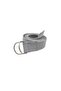 Unisex Light Gray D Ring Woven Tactical Sport Canvas Cloth Denim Belt - 2
