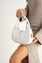 Women's Patent Leather Baguette Cherry Bag Shoulder Bag with Zipper Closure and Strap Detail