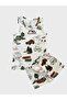 Boy's Cotton Ecru Bus Caravan Camping Nature Themed Athlete Boxer Set