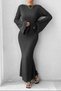 Women's Long Sleeve Filthy Stitching Crew Neck Camisole Dress - 4