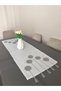 Silver Glitter Color Knitted Patterned Runner 45x140 Cm - 4
