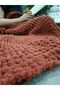 TV Blanket Hand Knitted Cinnamon - 2