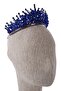Crystal Stone Bead Embellished Bridal Henna Wedding Crown Navy - 7