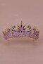 Gold Lilac - Bridal Henna Wedding Crown with Crystal Stones and Bead Decoration - 6