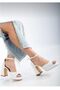 Heeled Platform Evening Dress Shoes in White Skin Tone - 3