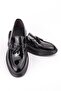 Patent Leather Men's Black Tasseled Casual Shoes - 2
